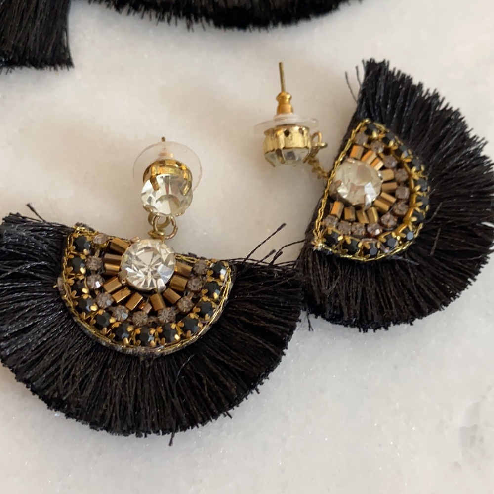 Black Fringe Tassel Earring Bundle - Picture 4 of 5